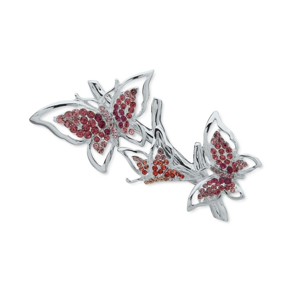 Anne Klein Pave Butterfly Pin in Silver-Tone MSRP $28 NWT